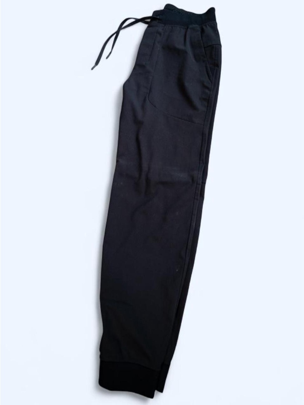 lululemon athletica Men's Black Drawstring Joggers with Cuffed Ankles